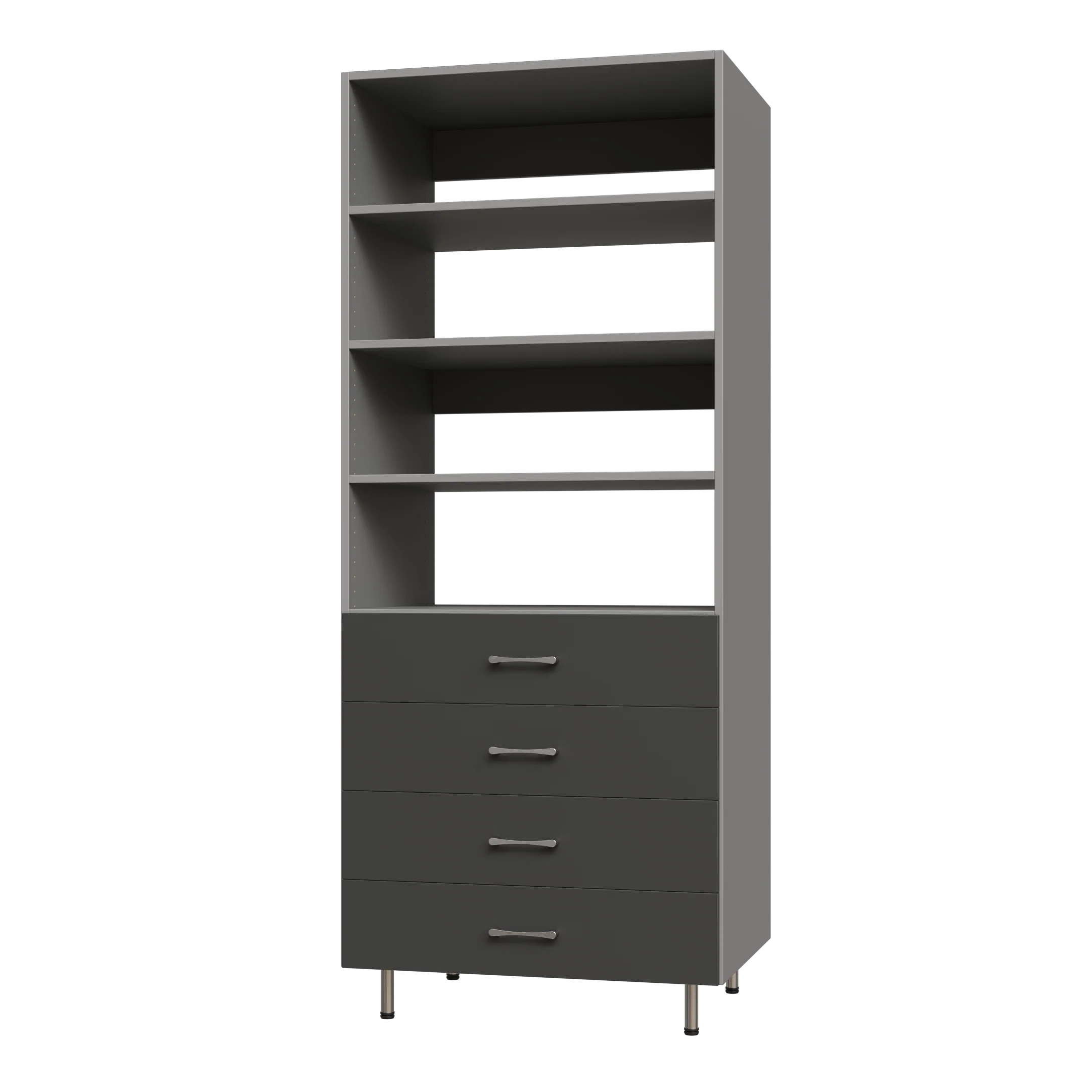 4 Drawer Garage Tall Shelf Tower - Image 4